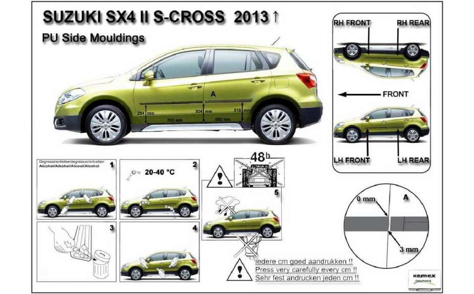 Listwy boczne na drzwi ochronne, Suzuki SX4 II Scross, 2013>